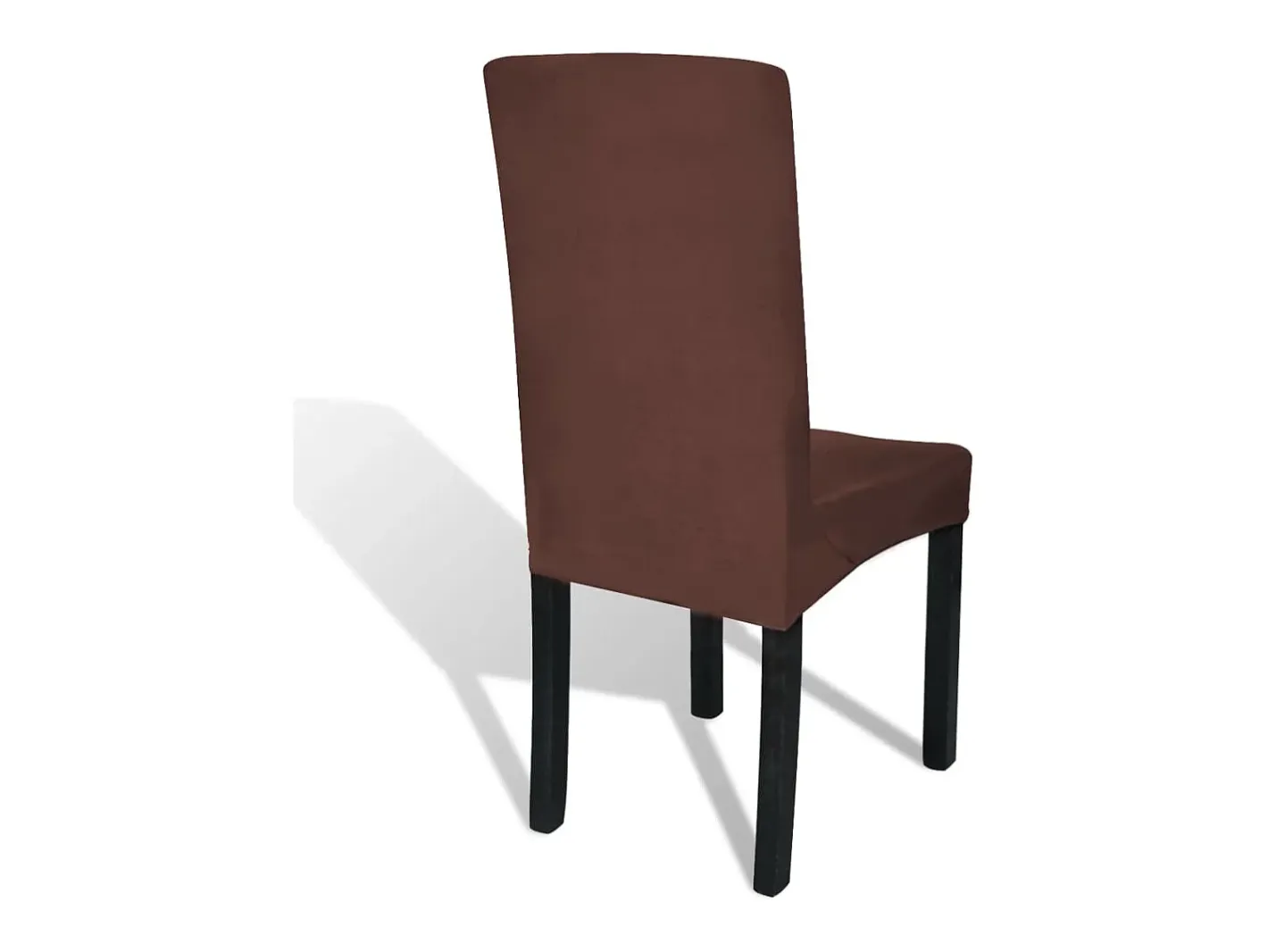 Sale Funda para silla elástica recta 4 unidades marrón ES723604 Marru00f3n