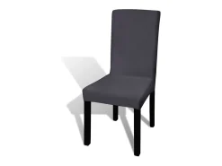 Funda para silla elástica recta 6 unidades ES831024 Gris antracita Hot