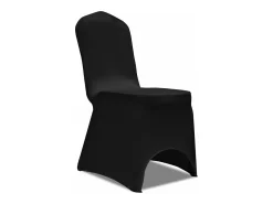 Funda para silla elástica 4 unidades negra ES875480 Negro