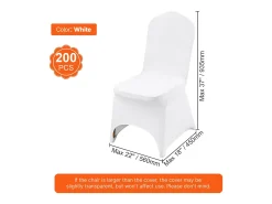 Fundas para Sillas Plegables Blancas SucceBuy, Pack de 200 para Occasiones Especiales Blanco Online