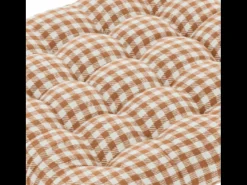 Atmosphera Ropa De Casa-Galette de silla estampada a cuadros vichy 38 x 38 cm Marru00f3n