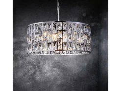Maytoni Lámpara Suspendida-Gelid Araña Colgante Cilíndrico Cromo y Cristal, 4 Luces, E27 Gris