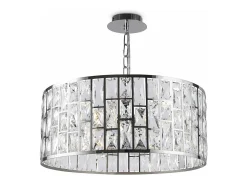 Maytoni Lámpara Suspendida-Gelid Araña Colgante Cilíndrico Cromo y Cristal, 4 Luces, E27 Gris