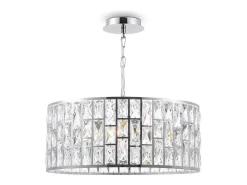 Maytoni Lámpara Suspendida-Gelid Araña Colgante Cilíndrico Cromo y Cristal, 4 Luces, E27 Gris