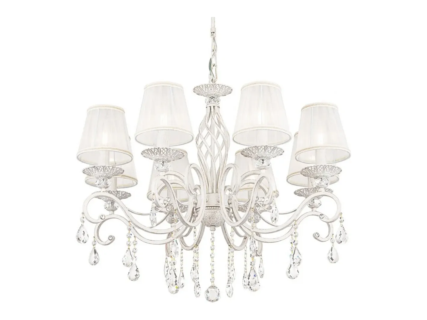 Maytoni Grace Araña Blanca con Oro y Cristal, con Pantallas, 8 Luces, E14 Blanco Sale