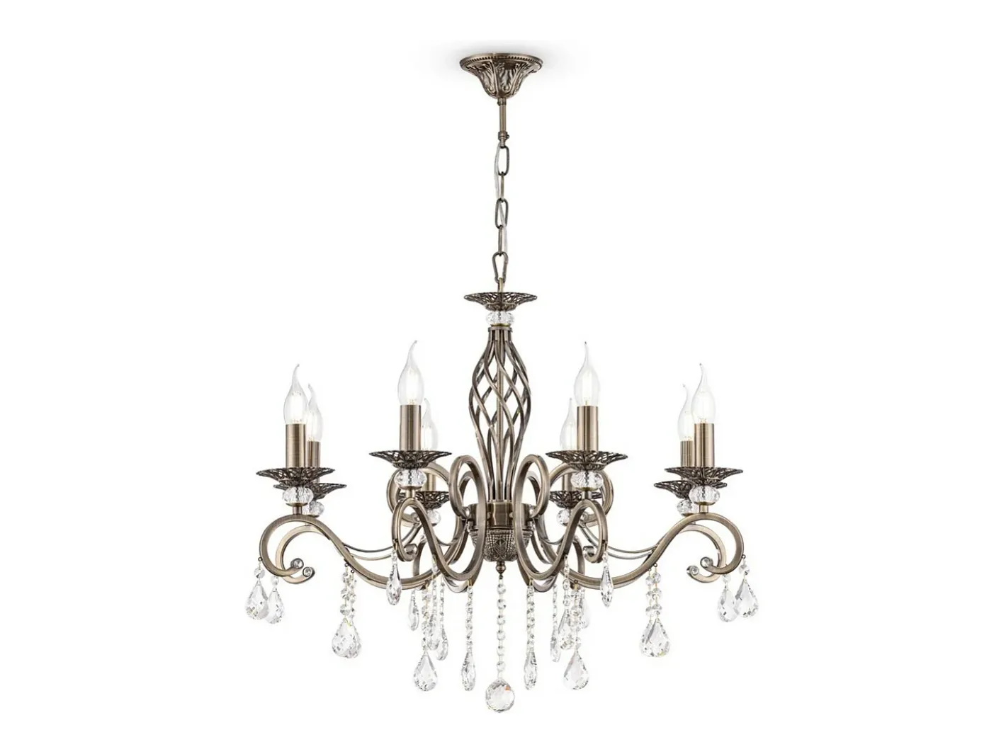 New Maytoni Grace Araña Latón y Cristal, 8 Luces, E14 Camel