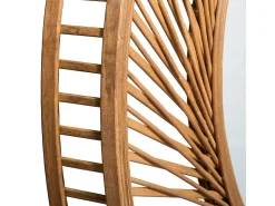 Atmosphera Gran espejo de pared redondo de bambú natural Ø 72 cm con marco en espiral , vidrio de calidad, fijación mural Beige Hot