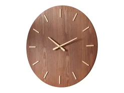 OZAIA Gran reloj de pared chapado en madera de fresno ARTURO - D. 70 cm - Marrón Color natural oscuro Sale