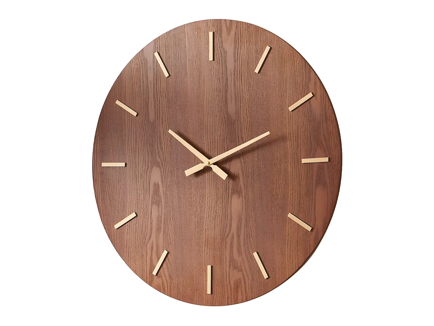 OZAIA Gran reloj de pared chapado en madera de fresno ARTURO - D. 70 cm - Marrón Color natural oscuro Sale