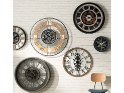Atmosphera Reloj De Pared-Gran Reloj de Pared Silencioso de Metal y Madera D 90 cm Multicolor