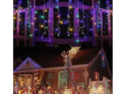 Sale Guirnalda de luces LED de 100 m y 600 luces LED para bodas, carnavales, exteriores, interiores y jardines, multicolor Blanco