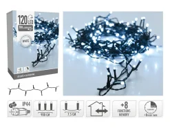 Ledkia Guirnalda Exterior Cable Negro LED Frío 9m Frío 5000K Blanco Discount