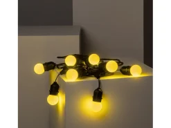 Ledkia Guirnalda Exterior con Bombillas LED E27 5.5m IP65 Negro Amarillo Multicolor Discount