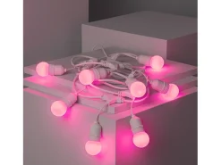 Ledkia Guirnalda Luminosa-Guirnalda Exterior con Bombillas LED E27 5.5m IP65 Blanco Rosa Multicolor