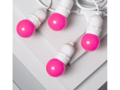 Ledkia Guirnalda Luminosa-Guirnalda Exterior con Bombillas LED E27 5.5m IP65 Blanco Rosa Multicolor