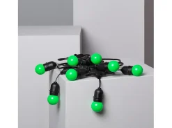Ledkia Guirnalda Luminosa-Guirnalda Exterior con Bombillas LED E27 5.5m IP65 Negro Verde Multicolor