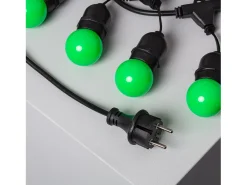 Ledkia Guirnalda Luminosa-Guirnalda Exterior con Bombillas LED E27 5.5m IP65 Negro Verde Multicolor