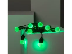 Ledkia Guirnalda Luminosa-Guirnalda Exterior con Bombillas LED E27 5.5m IP65 Negro Verde Multicolor