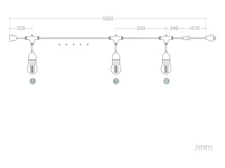 Ledkia Guirnalda Luminosa-Guirnalda Exterior con Bombillas LED E27 Filamento 5.5m IP65 2700K Cálido Blanco