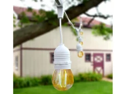 Ledkia Guirnalda Luminosa-Guirnalda Exterior con Bombillas LED E27 Filamento 5.5m IP65 2700K Cálido Blanco