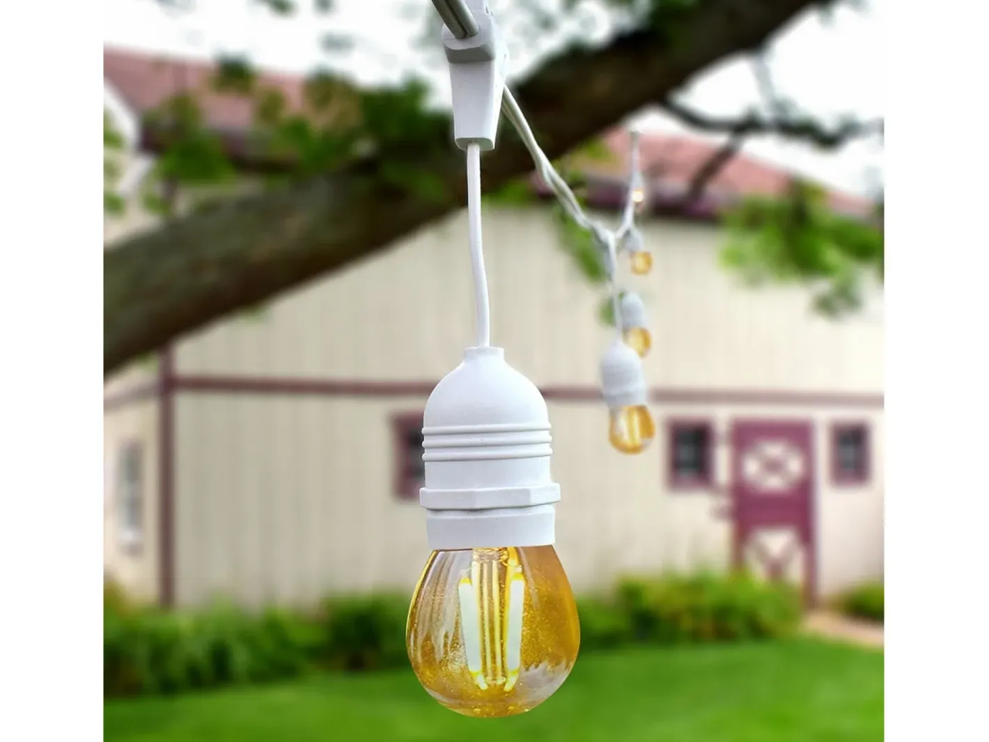 Ledkia Guirnalda Luminosa-Guirnalda Exterior con Bombillas LED E27 Filamento 5.5m IP65 2700K Cálido Blanco