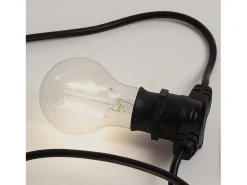Ledkia Guirnalda Luminosa-Guirnalda Exterior con Bombillas LED B22 Filamento A60 5m IP44 4000K Blanco Neutro Negro