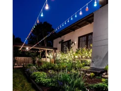 Ledkia Guirnalda Luminosa-Guirnalda Exterior con Bombillas LED E27 5.5m IP65 Blanco Blanco Multicolor