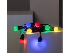 Ledkia Guirnalda Luminosa-Guirnalda Exterior con Bombillas LED E27 5.5m IP65 Negro Multicolor