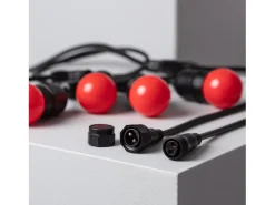 Ledkia Guirnalda Luminosa-Guirnalda Exterior con Bombillas LED E27 5.5m IP65 Negro Rojo Multicolor