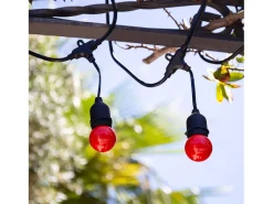 Ledkia Guirnalda Luminosa-Guirnalda Exterior con Bombillas LED E27 5.5m IP65 Negro Rojo Multicolor