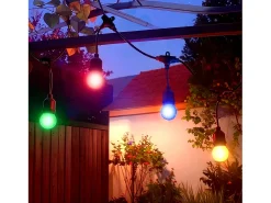 Ledkia Guirnalda Luminosa-Guirnalda Exterior con Bombillas LED E27 5.5m IP65 Negro Rojo Multicolor