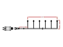 Clearance Ledkia Guirnalda Exterior LED Piner 6m 3000K Cálido Blanco