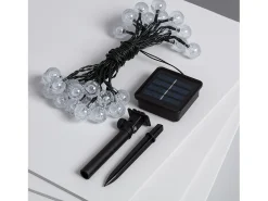 Hot Ledkia Guirnalda Solar Exterior 30 Bolas LED 5m 3000K Blanco Cálido Negro