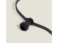 Ledkia Guirnalda Luminosa-Guirnaldas para Exterior IP44 Cable Eléctrico Plano con Portalámparas E27 a Medida 25 m Negro