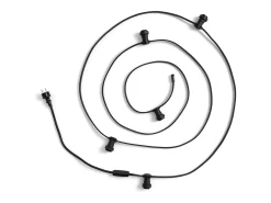 Ledkia Guirnaldas para Exterior IP44 Cable Eléctrico Plano con Portalámparas E27 a Medida 50 m Negro Online