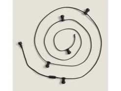 Ledkia Guirnaldas para Exterior IP44 Cable Eléctrico Plano con Portalámparas E27 a Medida 10 m Negro Clearance