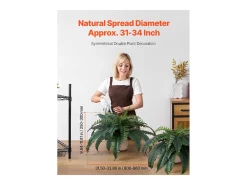 Helecho Artificial SucceBuy, Pack de 2, Helecho Falso de Boston 80-86 cm, 30 Hojas, Colgante, Decoración Interior/Exterior, Hogar/Oficina, Maceta No Incluida Verde