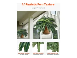 Best Helecho Artificial SucceBuy, Pack de 2, Helecho Falso de Boston 90-100 cm, 35 Hojas, Colgante, Decoración Interior/Exterior, Hogar/Oficina, Maceta No Incluida Verde