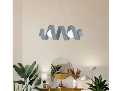 Lámpara Suspendida-Helix - Lámpara de suspensión en hierro lacado mate con cable eléctrico orientable 2 luces L. 54 X 20 - BL141-2-GR Gris