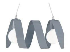 Lámpara Suspendida-Helix - Lámpara de suspensión en hierro lacado mate con cable eléctrico orientable 2 luces L. 54 X 20 - BL141-2-GR Gris