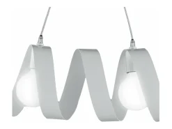 New Helix - Lámpara de suspensión en hierro lacado brillo con cable eléctrico orientable 2 luces L. 54 X 20 - BL141-2-BCO Blanco