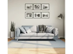Online Garden Furniture Hester Alfombra de pelo corto suave lavable HUARTE 140x200 cm Azul