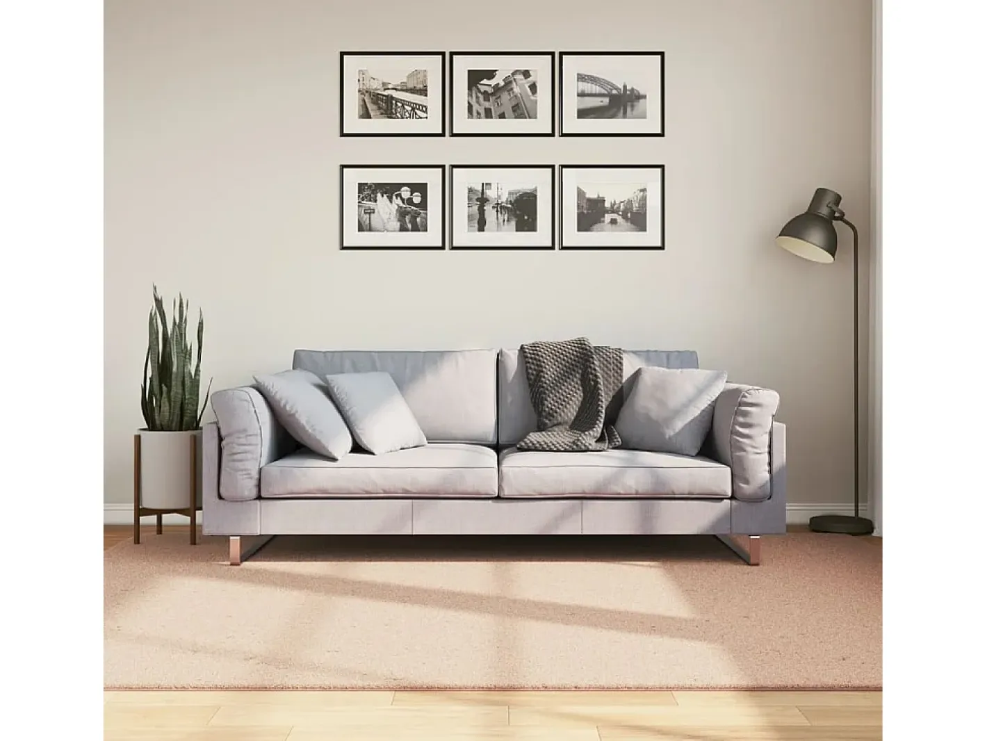 Online Garden Furniture Hester Alfombra de pelo corto suave lavable HUARTE do 160x230 cm Rosa