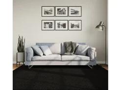 Hot Garden Furniture Hester Alfombra de pelo corto suave lavable HUARTE 200x200 cm Negro