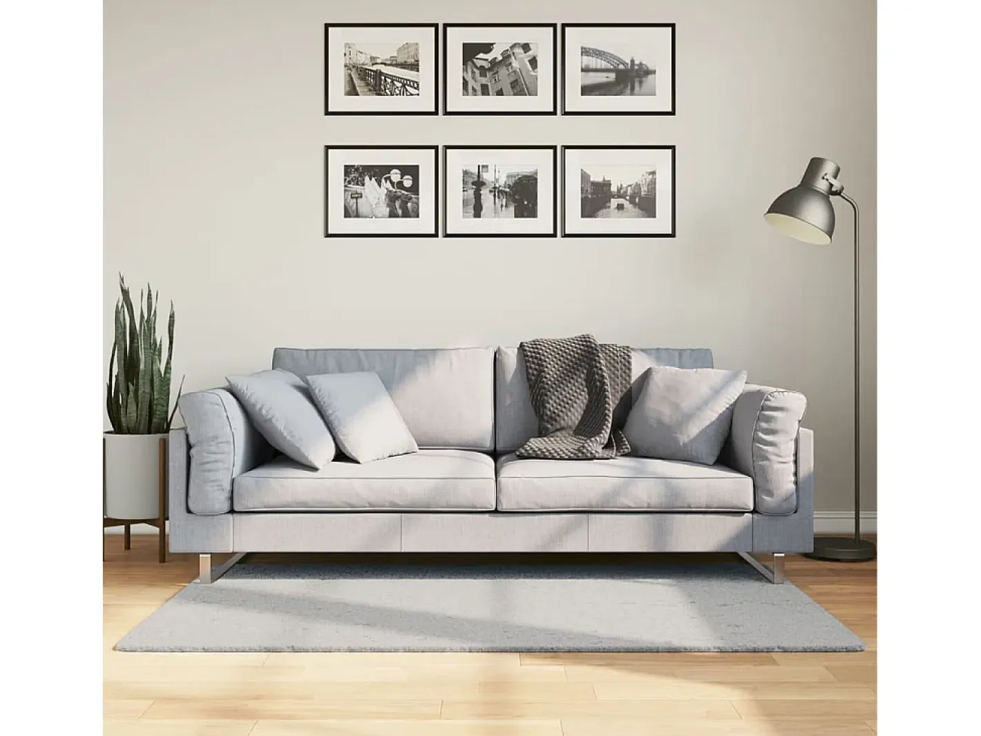 Garden Furniture Alfombra De Salón-Hester Alfombra de pelo corto suave lavable HUARTE 80x150 cm Gris