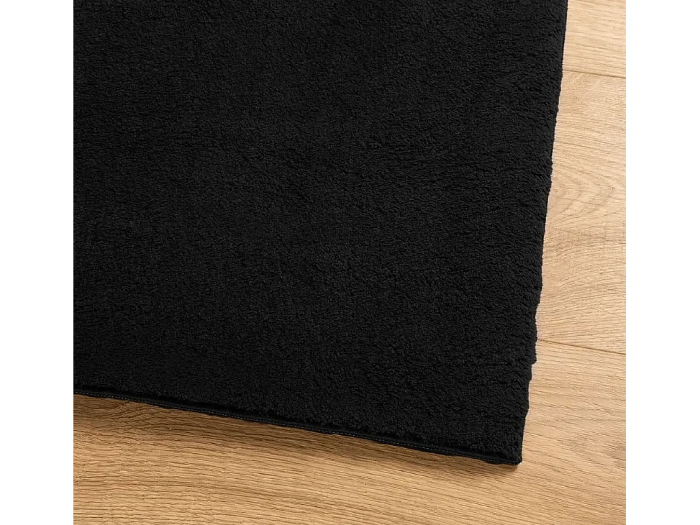 Garden Furniture Alfombra De Salón-Hester Alfombra de pelo corto suave lavable HUARTE 80x250 cm Negro