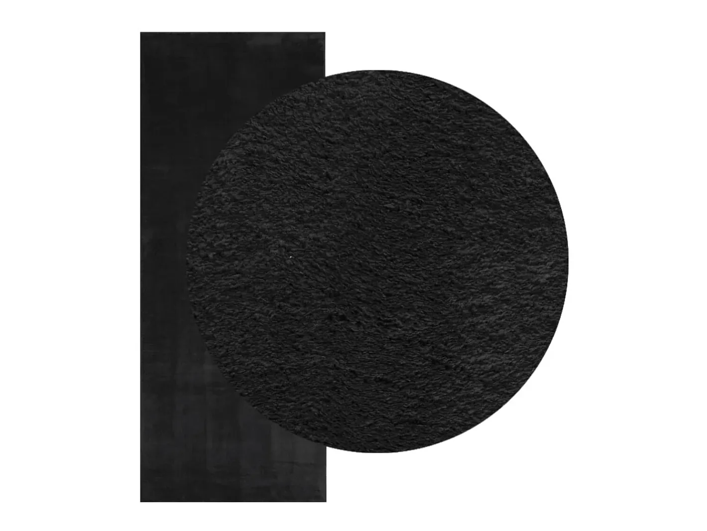 Outlet Garden Furniture Hester Alfombra de pelo corto suave lavable HUARTE 80x200 cm Negro