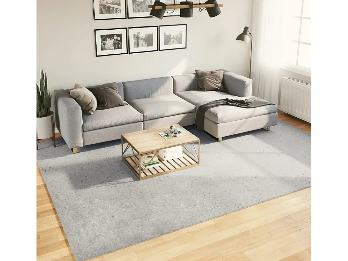 Garden Furniture Alfombra De Salón-Hester Alfombra de pelo corto suave lavable HUARTE 240x340 cm Gris