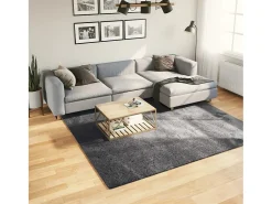 Garden Furniture Hester Alfombra de pelo corto suave lavable HUARTE antracita 240x240cm Gris antracita New