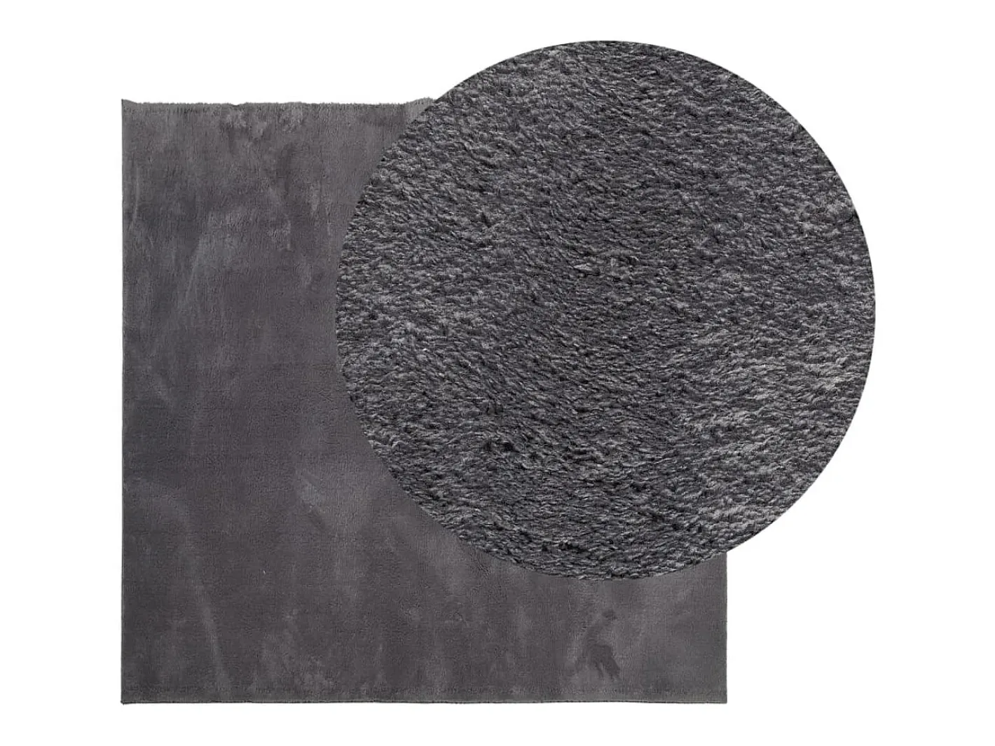 Garden Furniture Hester Alfombra de pelo corto suave lavable HUARTE antracita 240x240cm Gris antracita New